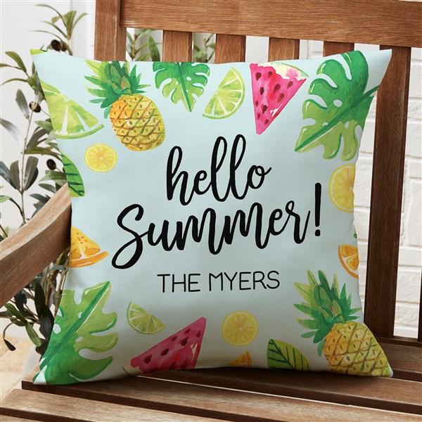 Tropical Fruit Personalized 16-inch Outdoor Throw Pillow - 28236