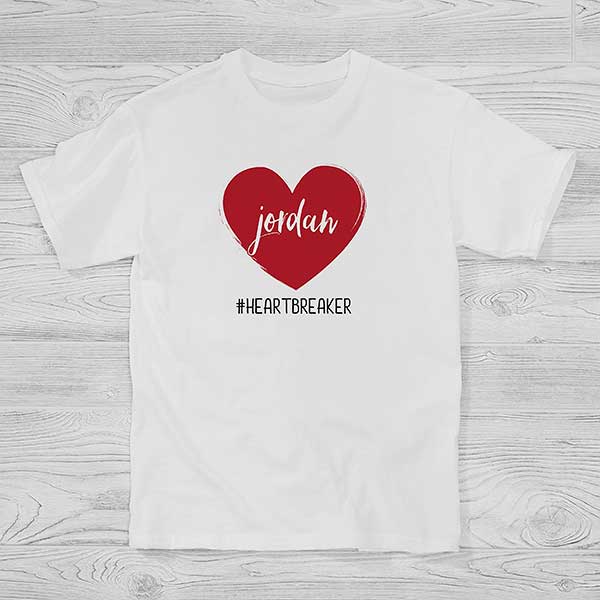 Scripty Heart Personalized Valentine's Day Kids Shirts - 28472