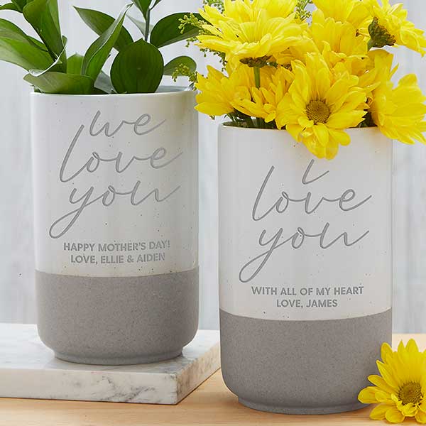 Love You Personalized Cement Vase - 29059