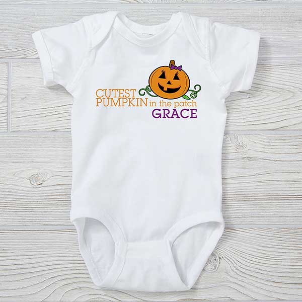Cutest Pumpkin In The Patch Personalized Baby Clothing - 29214