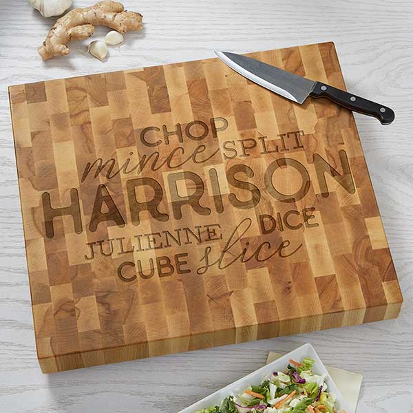 Kitchen Talk Personalized Butcher Block Cutting Board - 29266