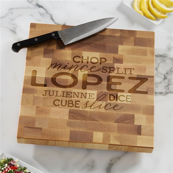 Kitchen Talk Personalized Butcher Block Cutting Board - 29266