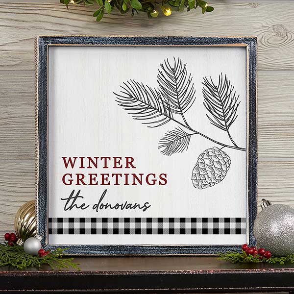 Festive Foliage Personalized Barnwood Frame Wall Art - 29291