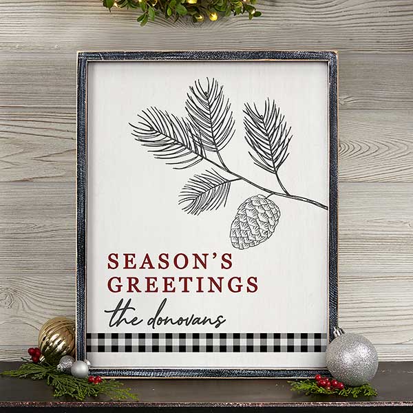 Festive Foliage Personalized Barnwood Frame Wall Art - 29291