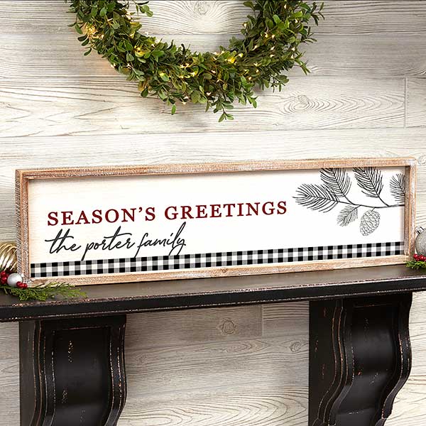 Festive Foliage Personalized Barnwood Frame Wall Art - 29291