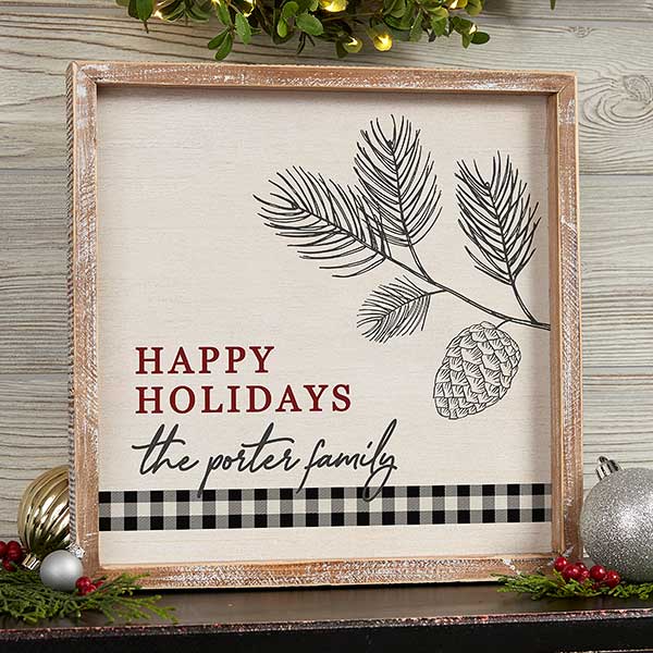 Festive Foliage Personalized Barnwood Frame Wall Art - 29291