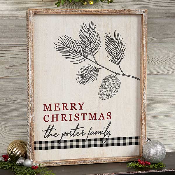 Festive Foliage Personalized Barnwood Frame Wall Art - 29291