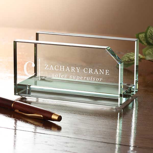 Professional Monogram Personalized Business Card Holder - 29665