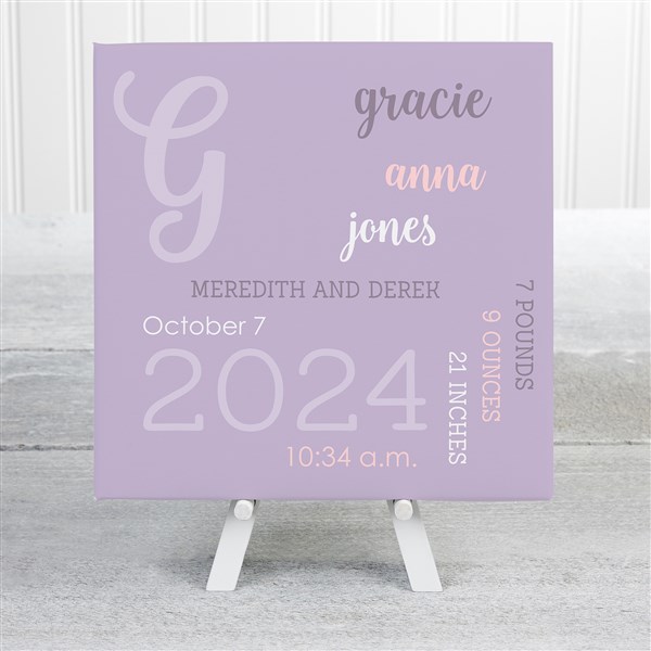 Modern All About Baby Girl Personalized Baby Canvas Prints - 30264