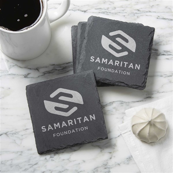 Personalized Logo Engraved Slate Coaster Set - 30345