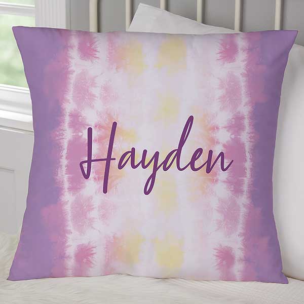 Pastel Tie Dye Personalized Throw Pillows - 30479