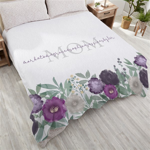 Floral Love For Mom Personalized Blankets - 30593
