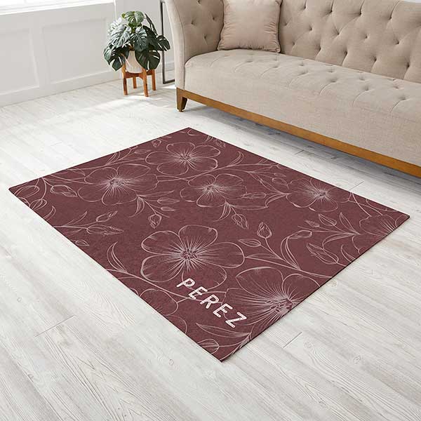 Floral Home Pattern Personalized Area Rugs - 30789