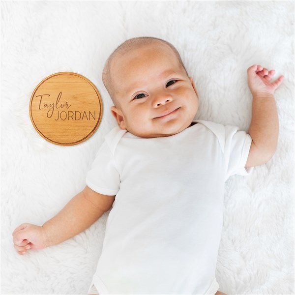 Baby Name Personalized Wooden Circle Sign - 31183