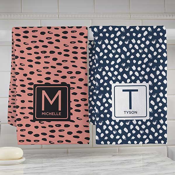 Modern Spots Personalized Hand Towel - 31230