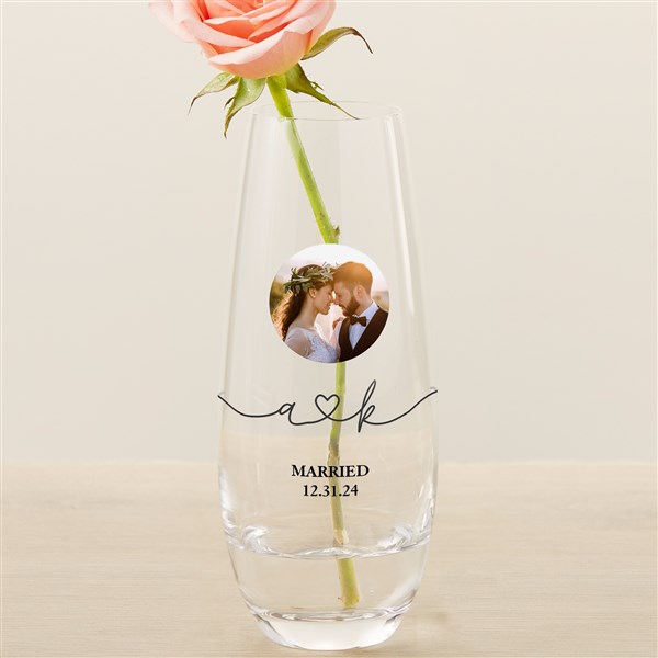 Drawn Together By Love Personalized Photo Printed Bud Vase - 31273