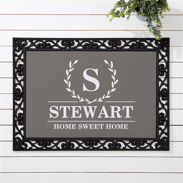 Laurel Wreath Personalized Monogram Doormats - 31282