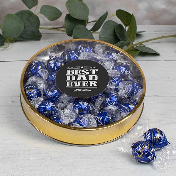 Best Dad Ever Personalized Lindt Gift Tins - 32228D
