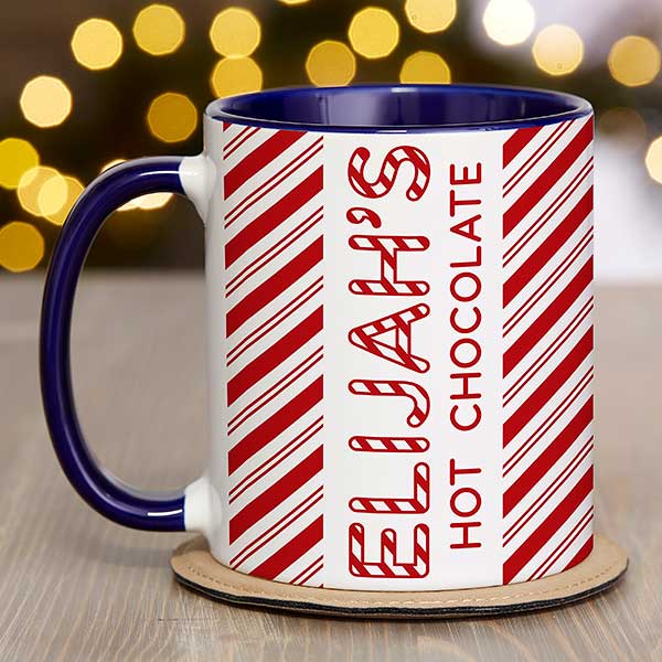 Candy Cane Lane Personalized Christmas Hot Cocoa Mugs - 32393