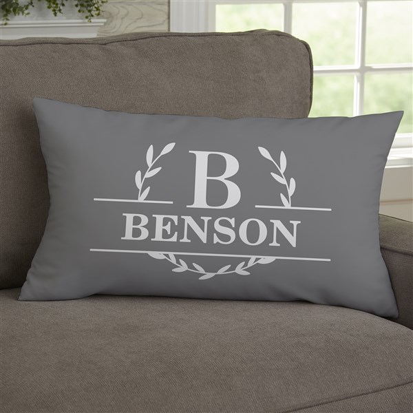 Laurel Wreath Personalized Initial Throw Pillows - 32430