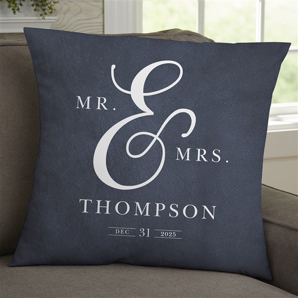 Moody Chic Personalized Wedding Throw Pillows - 32431