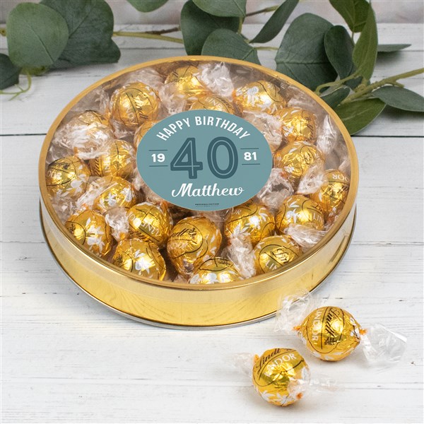 Modern Birthday For Him Personalized Lindt Chocolate Gift Tins - 32456D