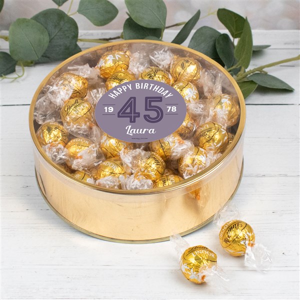 Modern Birthday For Her Personalized Lindt Chocolate Gift Tins - 32623D