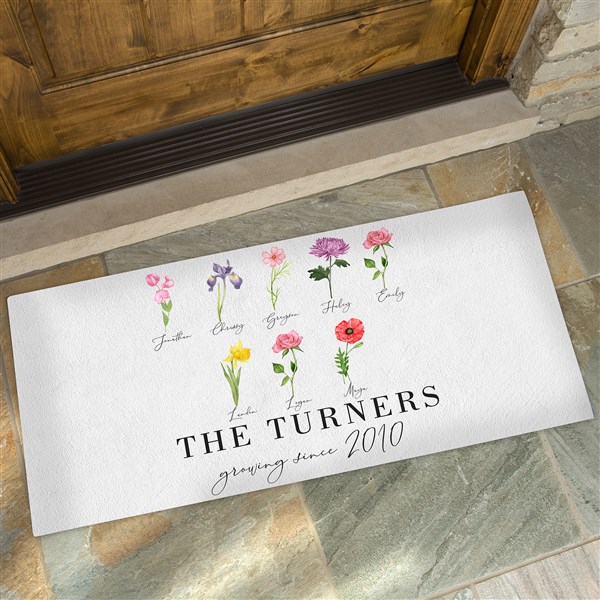 Birth Month Flower Personalized Doormats  - 33532