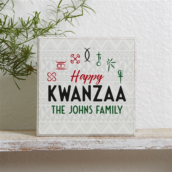 Kwanzaa Personalized Shelf Block  - 33995