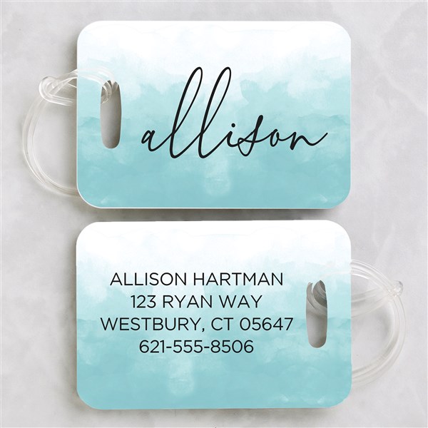 Watercolor Name Personalized Luggage Tags - 2 Pc Set - 34117
