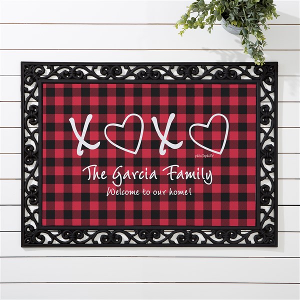 XoXo Red & Black Buffalo Check by philoSophie's Personalized Doormats - 34216