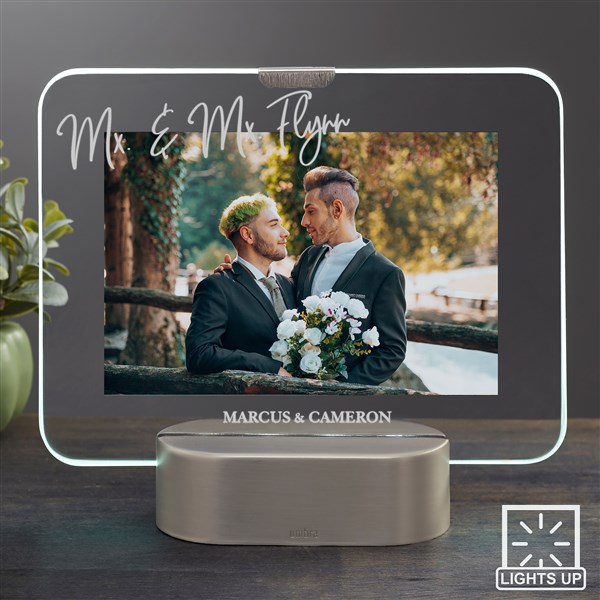 Mx. Title Personalized Light Up Glass LED Wedding Frame - 34285