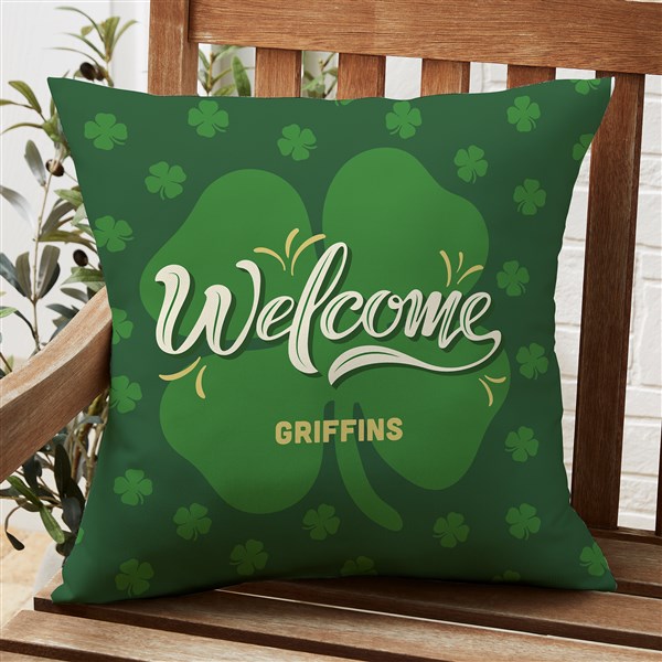 St. Patrick's Day Personalized Outdoor Throw Pillows - 34365