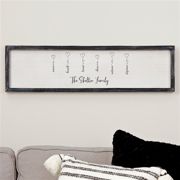 Connected By Love Personalized Long Barnwood Frame Wall Art - 34850