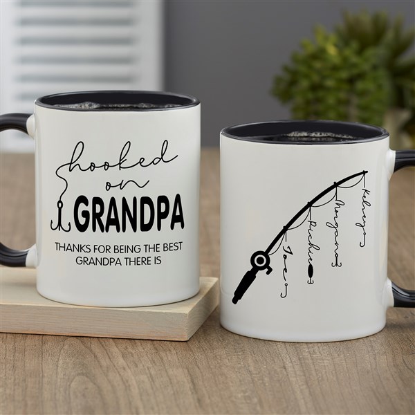 Hooked On Dad Personalized Coffee Mugs  - 34928