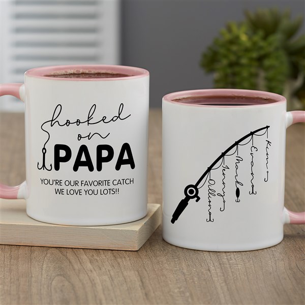 Hooked On Dad Personalized Coffee Mugs  - 34928