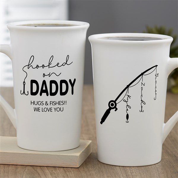 Hooked On Dad Personalized Coffee Mugs  - 34928