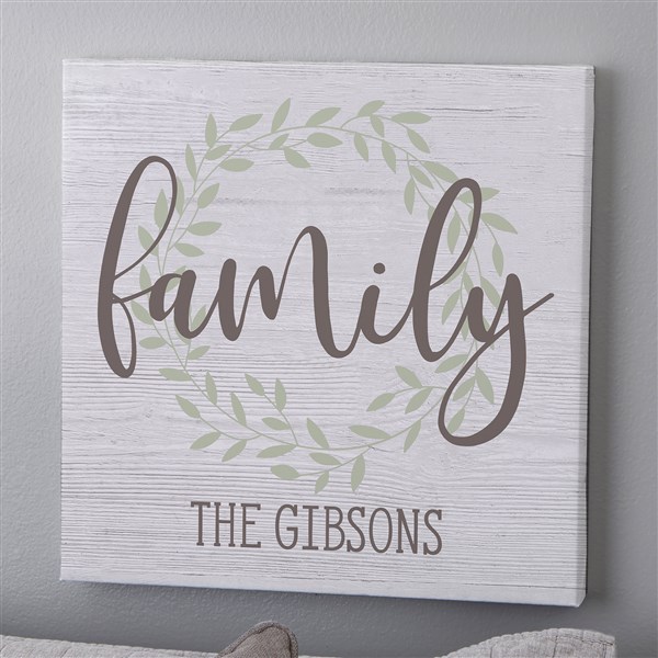 Family Wreath Personalized Canvas Prints  - 35324