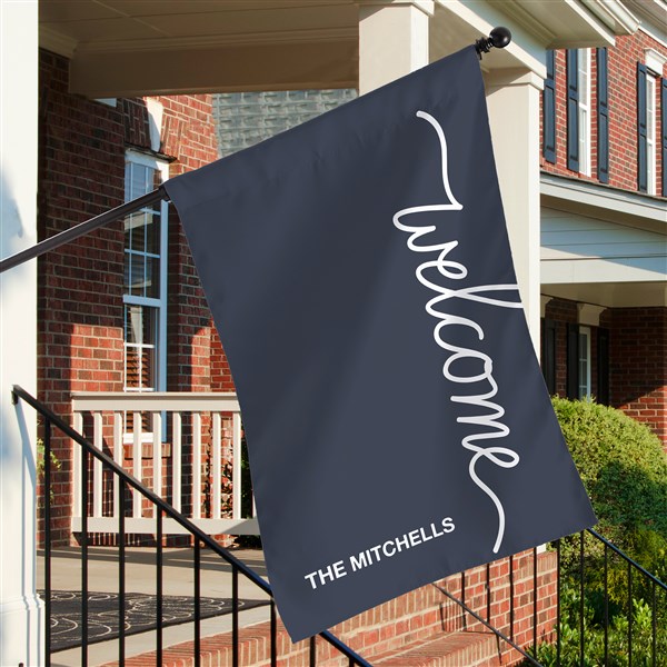 Hello & Welcome Personalized House Flag  - 35345