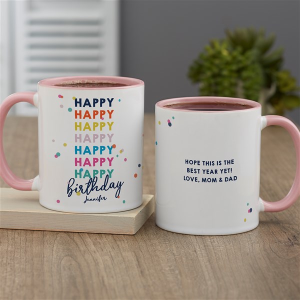 Happy Happy Birthday Personalized Coffee Mugs  - 35617