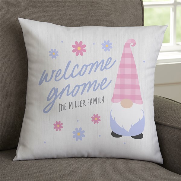 Spring Gnome Personalized Throw Pillows - 36018