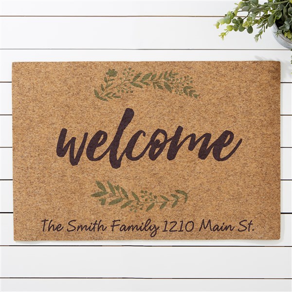 Personalized 18x27 Synthetic Coir Doormat - Cozy Home - 36255