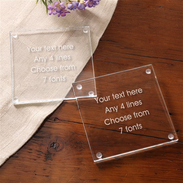 Engraved Glass Coaster - Write Your Own - 36546