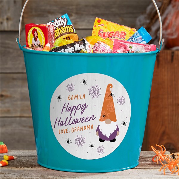 Halloween Gnome Personalized Halloween Treat Bucket  - 36719