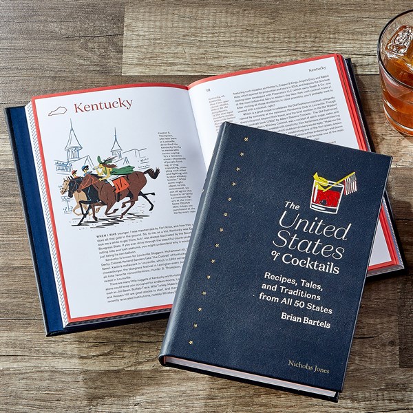 The United States of Cocktails Personalized Leather Book  - 36789D