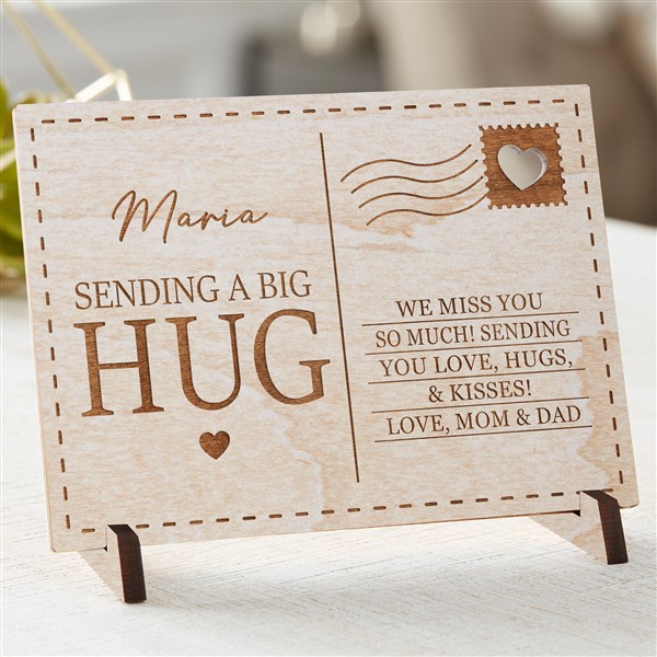 Personalized Wood Postcard - Sending Hugs - 36922