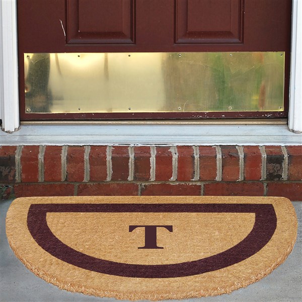 Monogrammed Single Frame Half Round Coir Doormat - 36989D