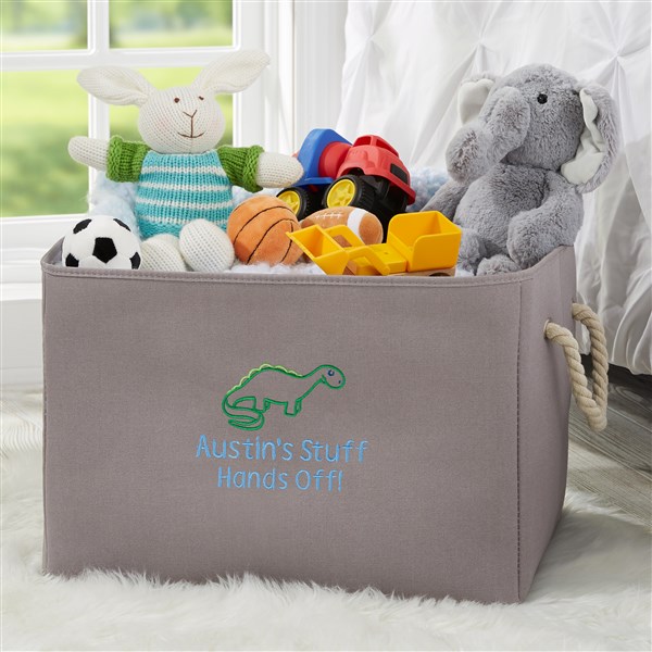 Dinosaur Embroidered Kid's Room Storage Tote  - 37752