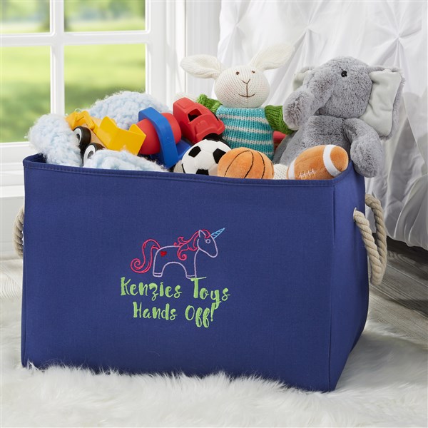 Unicorn Embroidered Kid's Room Storage Tote  - 37753