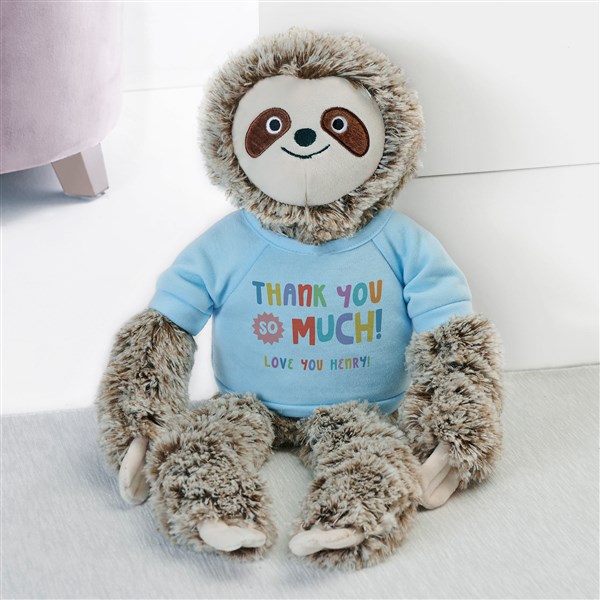Many Thanks Personalized Plush Sloth Stuffed Animal  - 38060